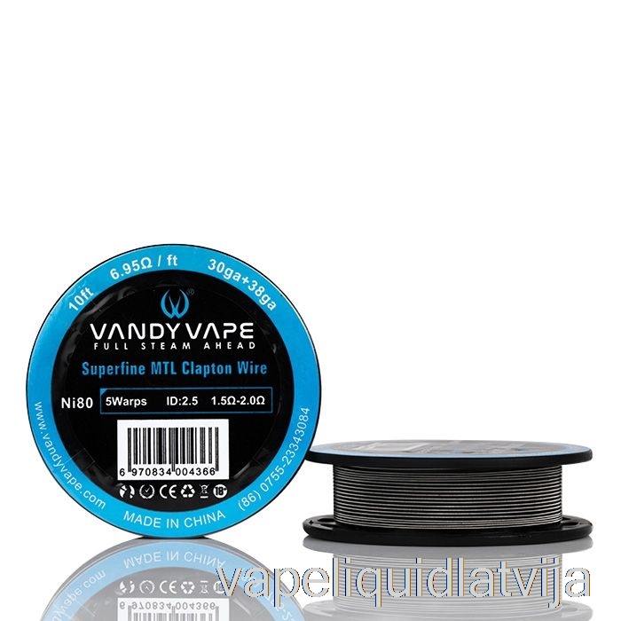 Vandy Vape Superfine Mtl Stiepļu Spoles - 10 Pēdas 6,95 Omi Ni80 Clapton Wire Vape šķidrums